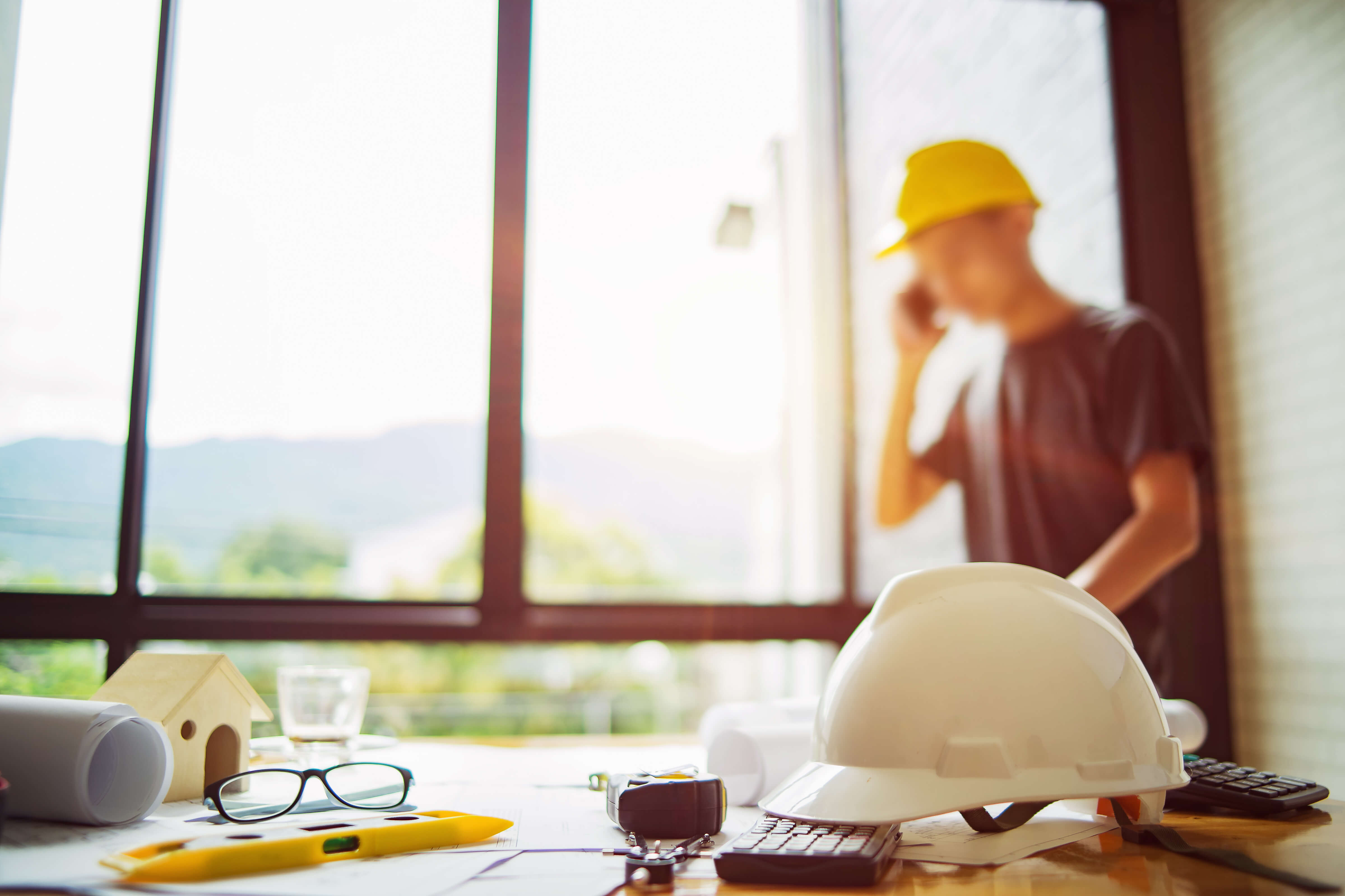 subcontractor completing commercial construction project