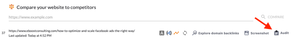 SEO Audit in Surfer