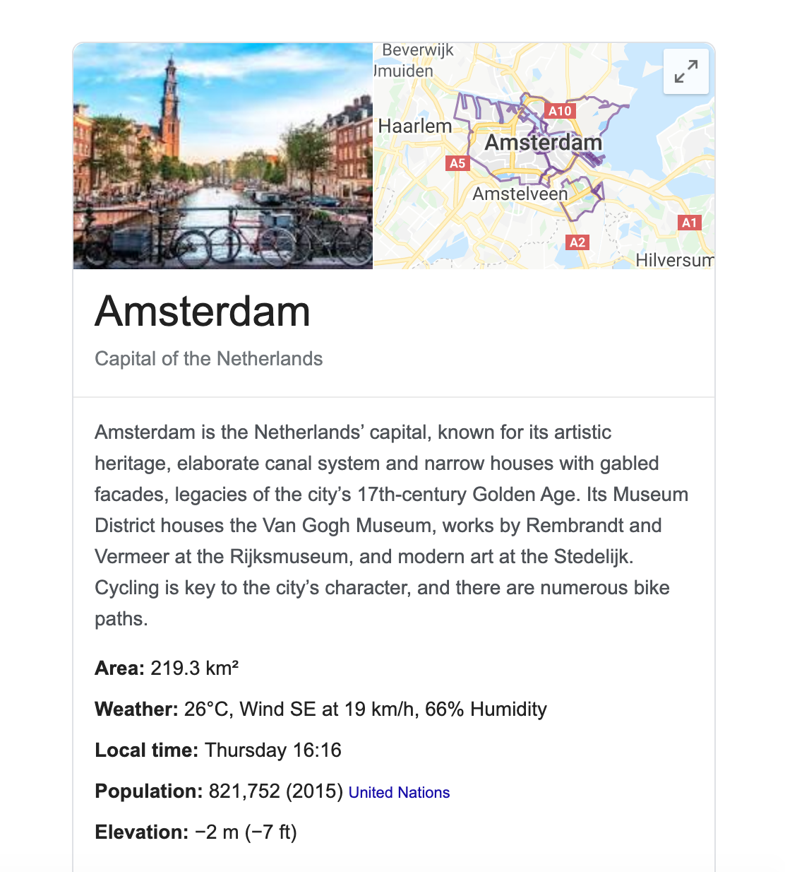 knowledge box in SERP