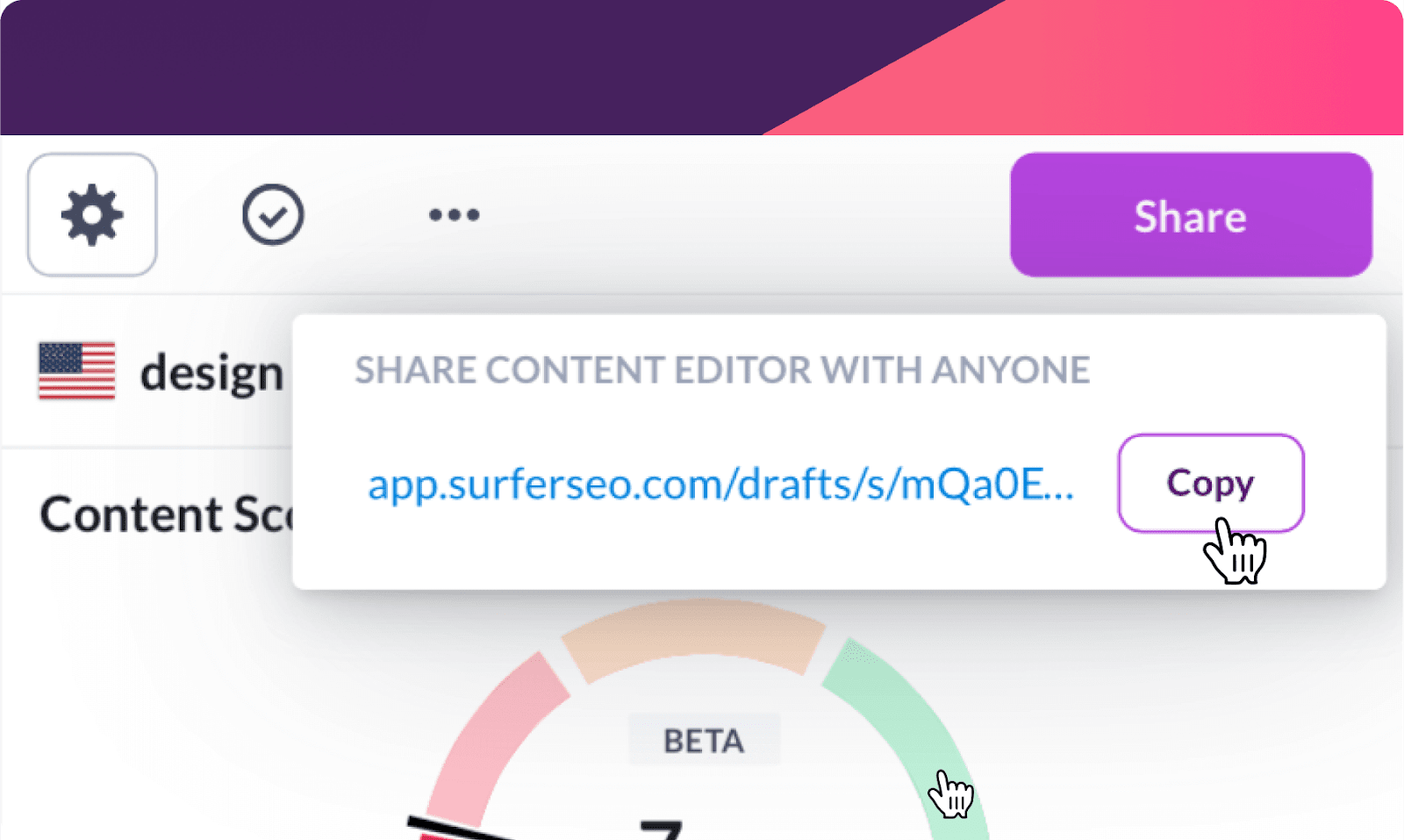 Sharing your Content Editor in Surfer