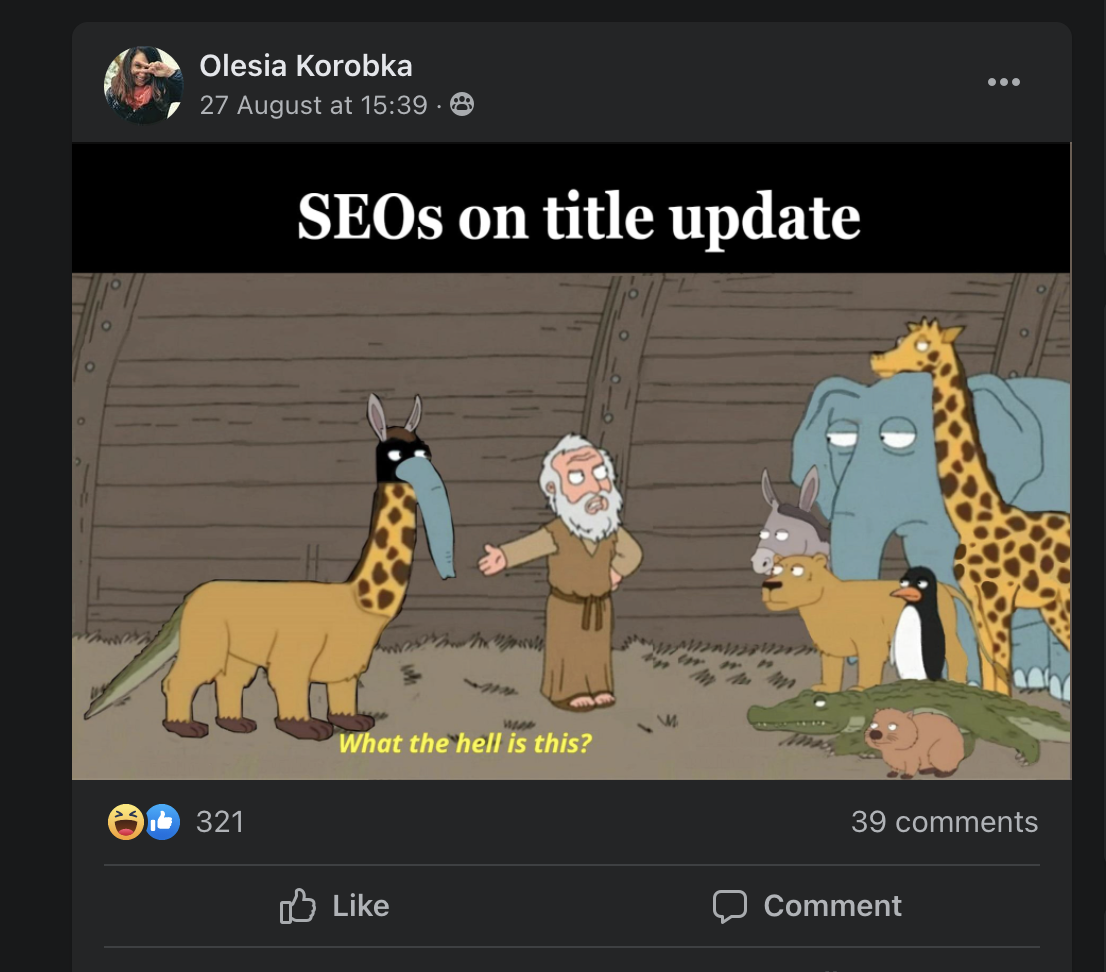 SEO's on title tags update