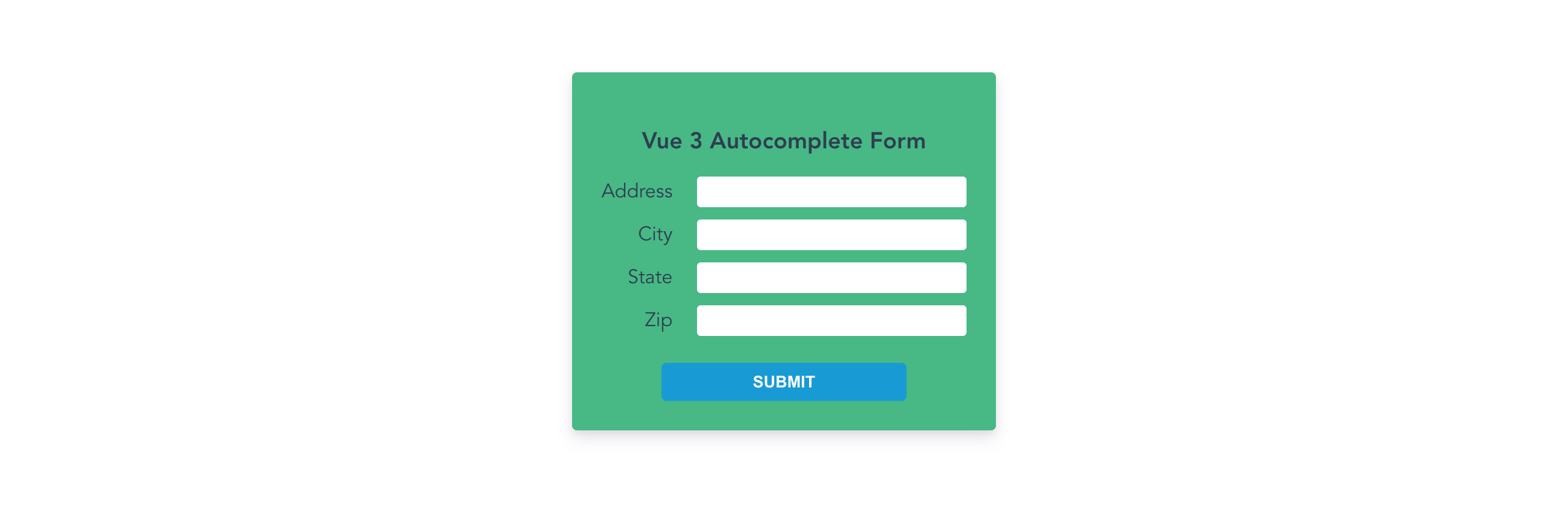 Address Form with Vue 3 and Lob
