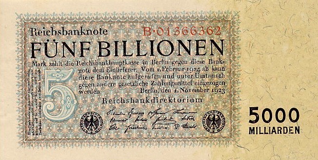 Banknot 5 bilionów (5000 miliardów) marek
