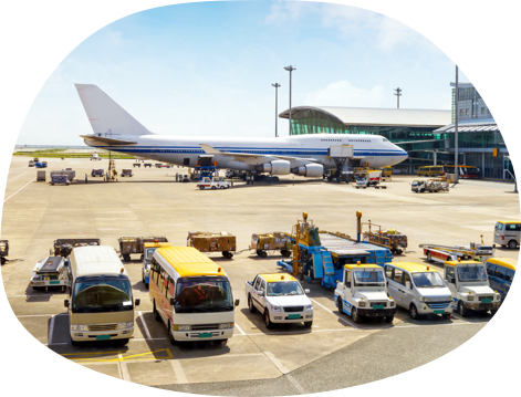Baggage being loaded onto a plane