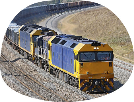 A freight train on a track
