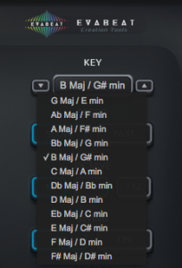 EVAbeat Melody Sauce musical key
