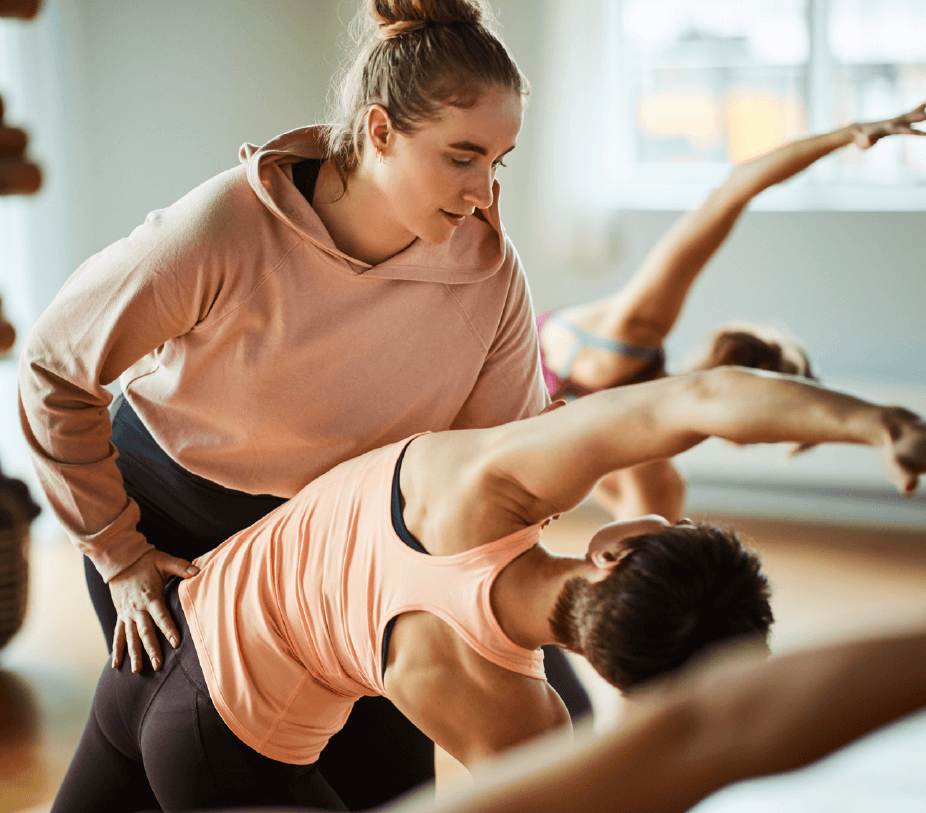 Physical therapist helping a patient
