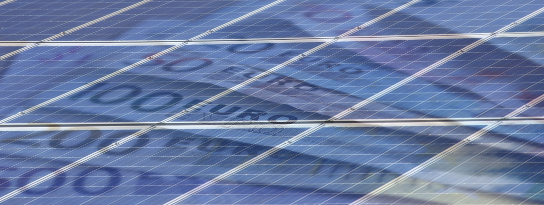 Solarzellen und Euroscheine