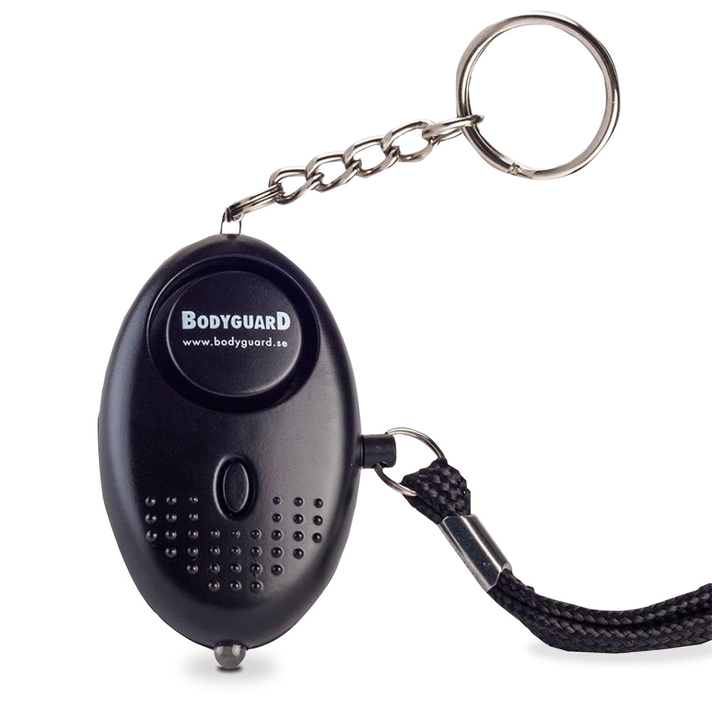 Överfallslarm Bodyguard Screamer 140 dB – nyckelring med LED