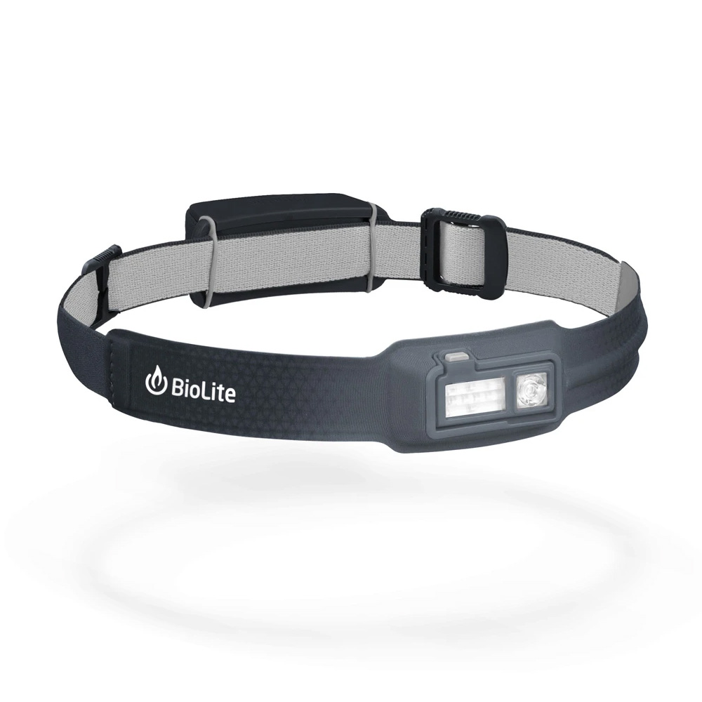 BioLite HeadLamp 330 – laddningsbar pannlampa LED – grå