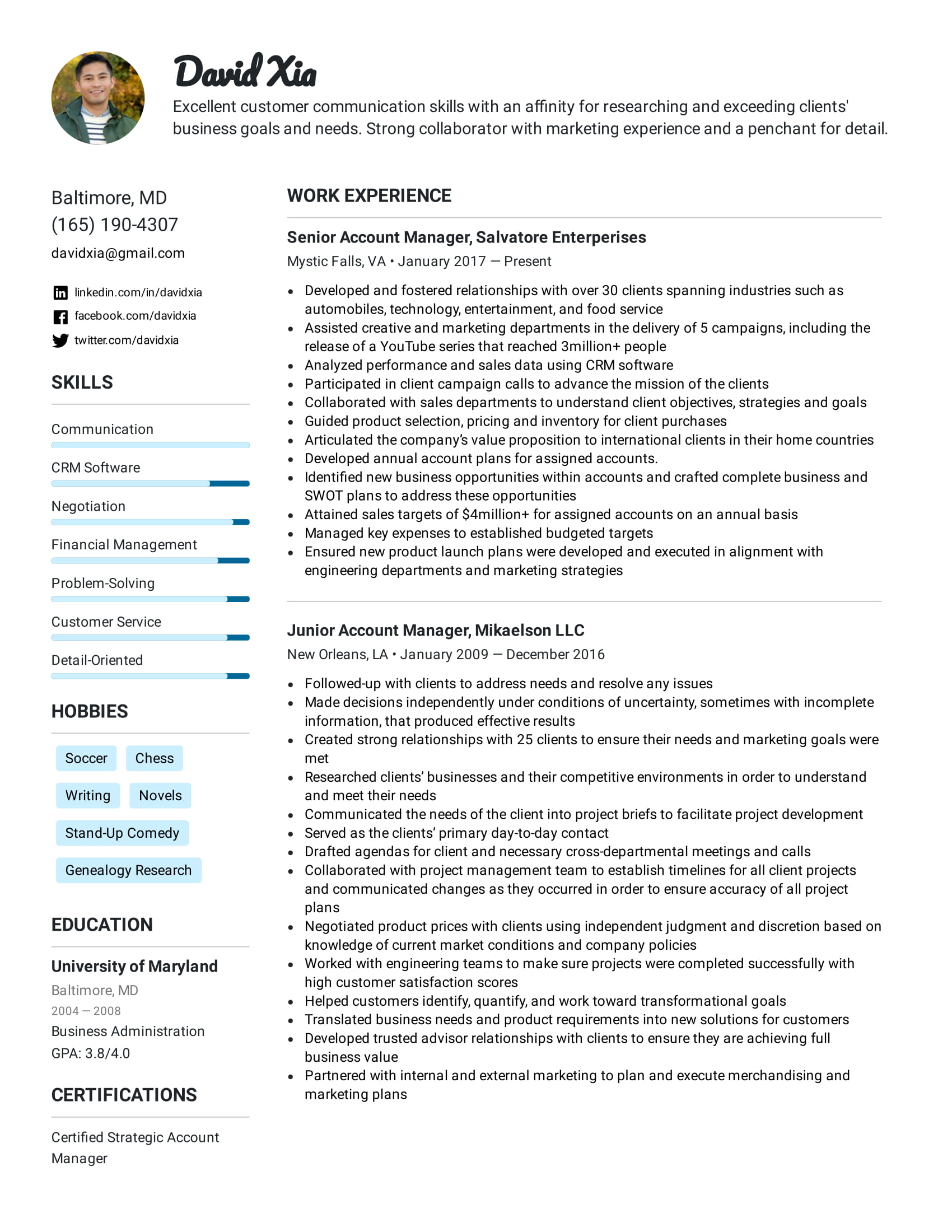 Easy Resume Samples
