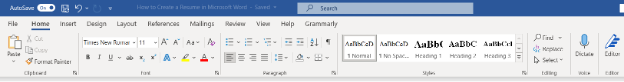 resume format on word