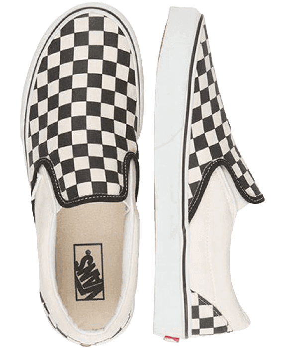 VANS CLASSIC SLIPONS CHECKERBOARD Black and White Footwear BSC