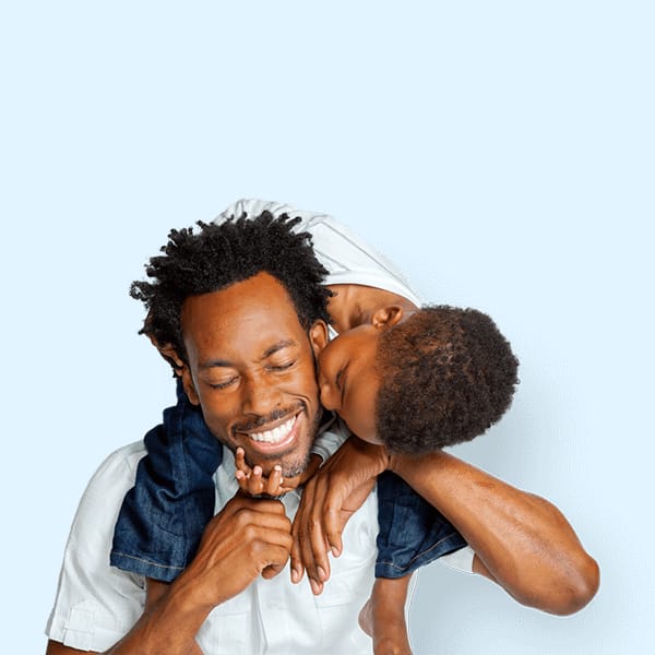 A happy family smiling