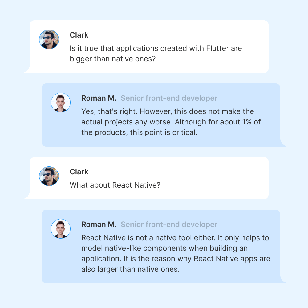 Flutter vs React Native: Size of the app