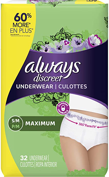 Amazon.com: Always Discreet Incontinence & Postpartum Underwear ...