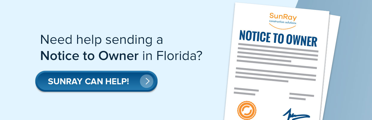 Send Notice to Owner (NTO) in Florida