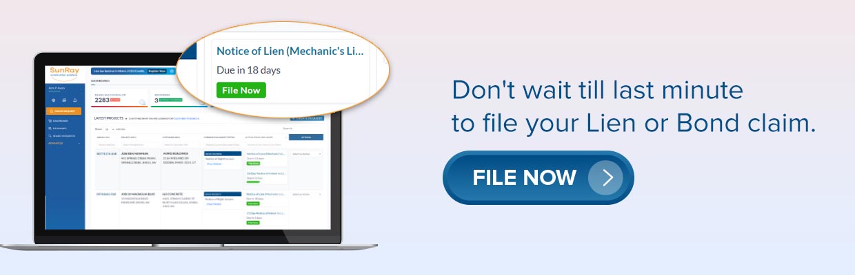 file your Lien or Bond Claim