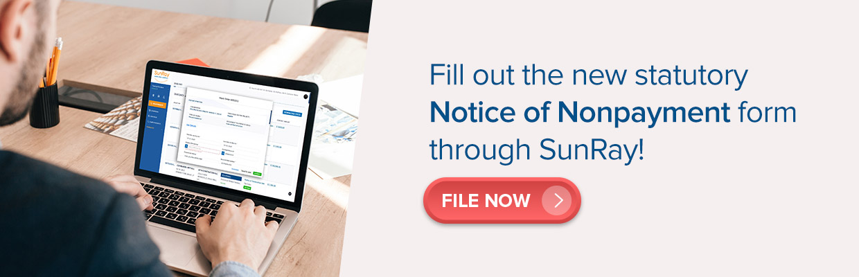 Statutory Notice of Nonpayment form