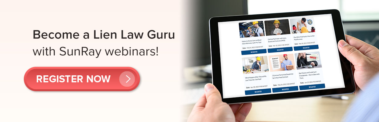 SunRay lien law webinars
