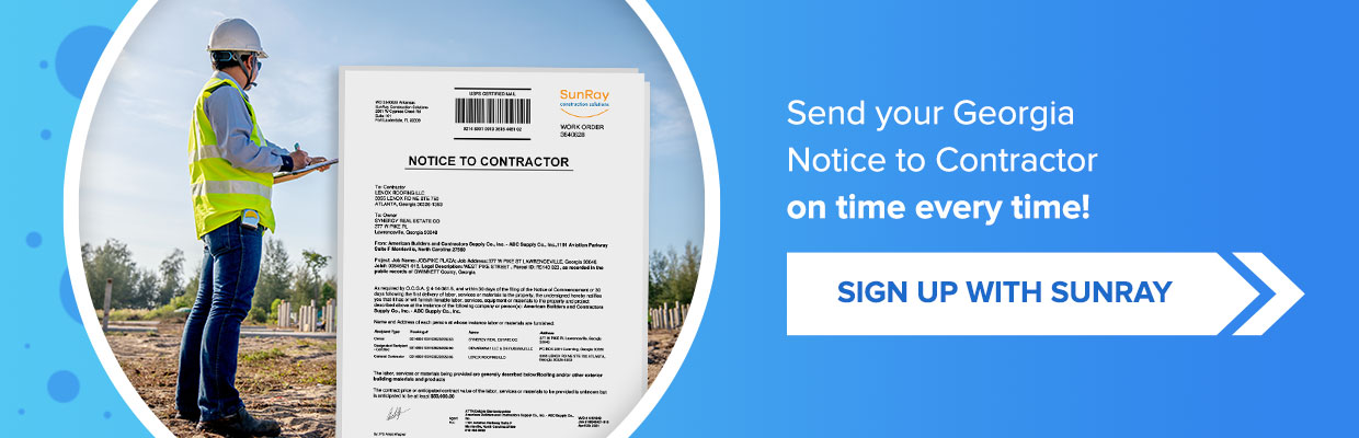 Georgia notice to contractor
