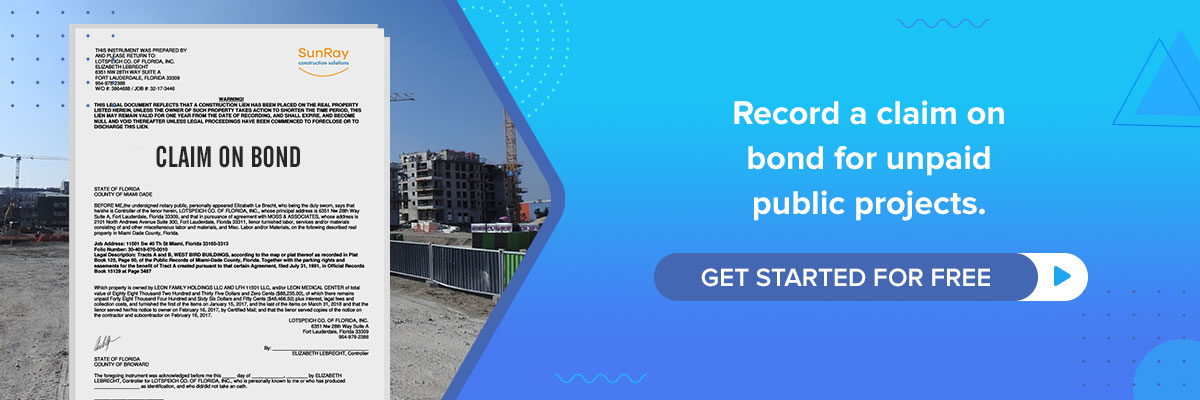 Record a claim on bond