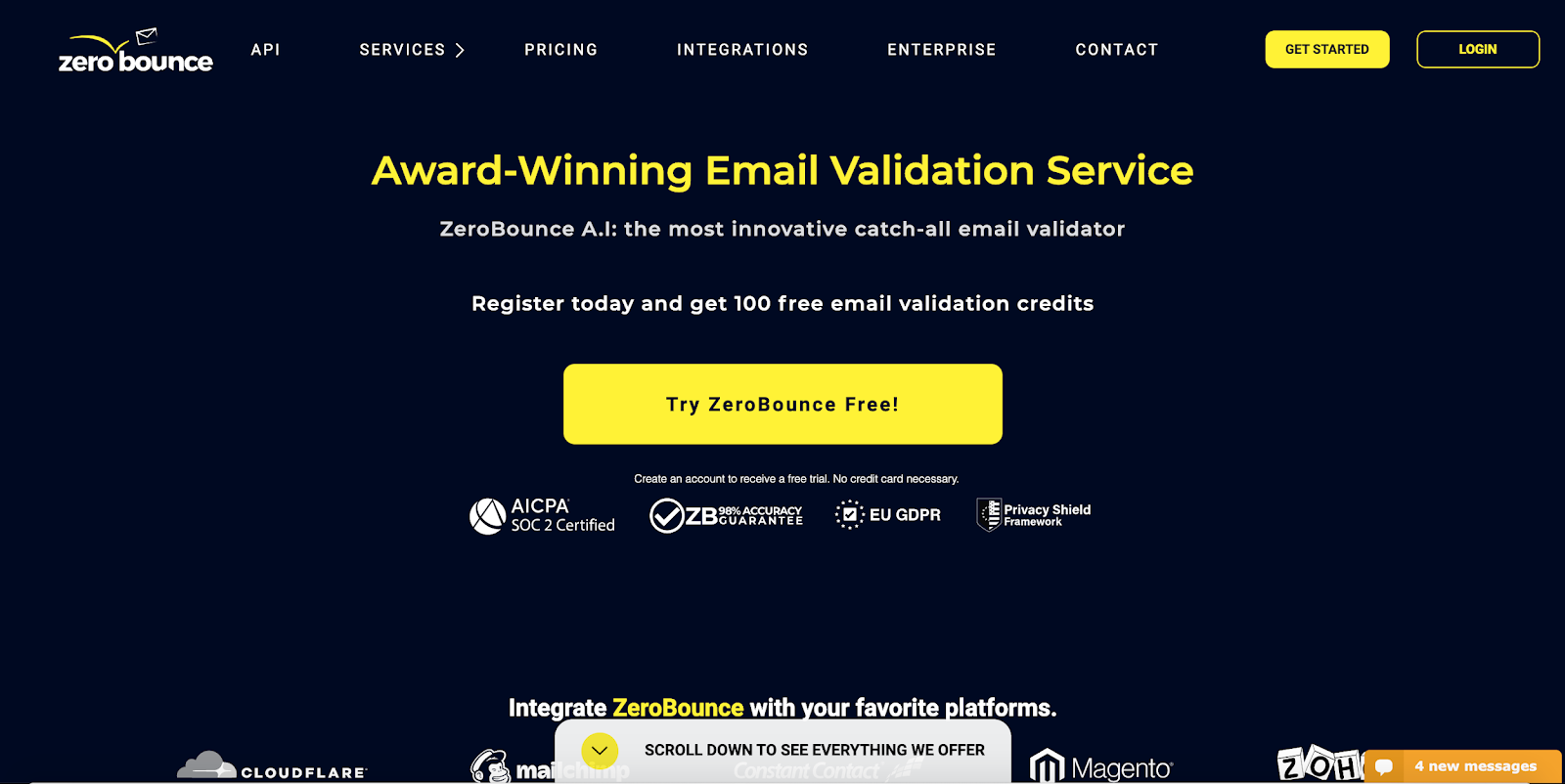 Zerobounce email validation servi