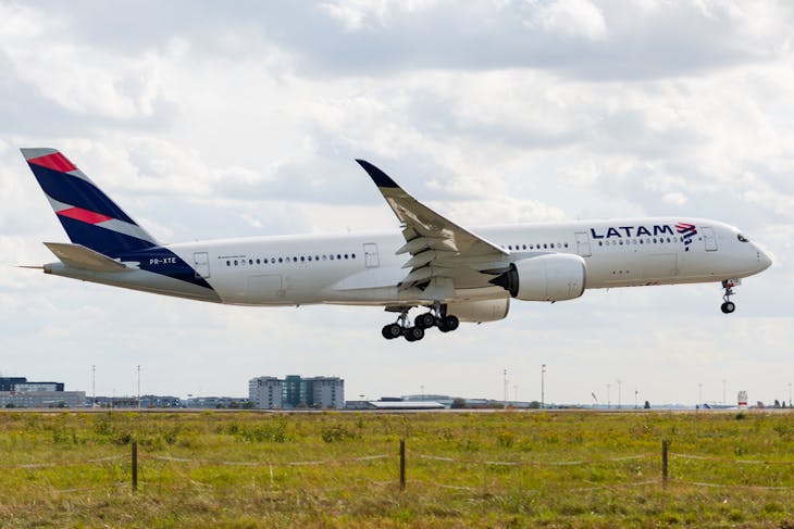 LATAM airplane just after takeoff