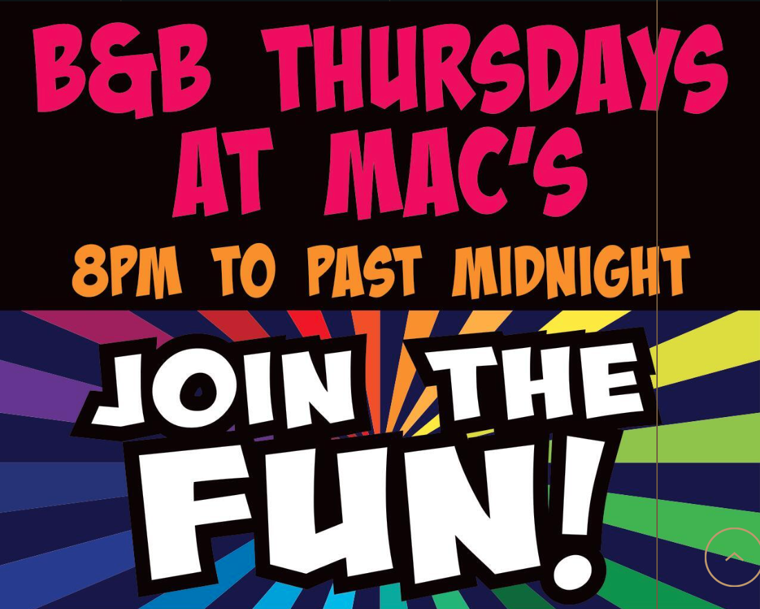 B & B Thursdays at Mac's at 19 Broadway Fairfax