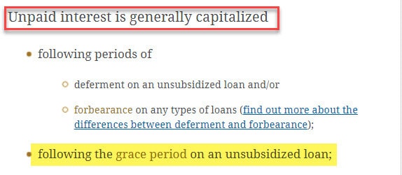 grace period interest capatalizes