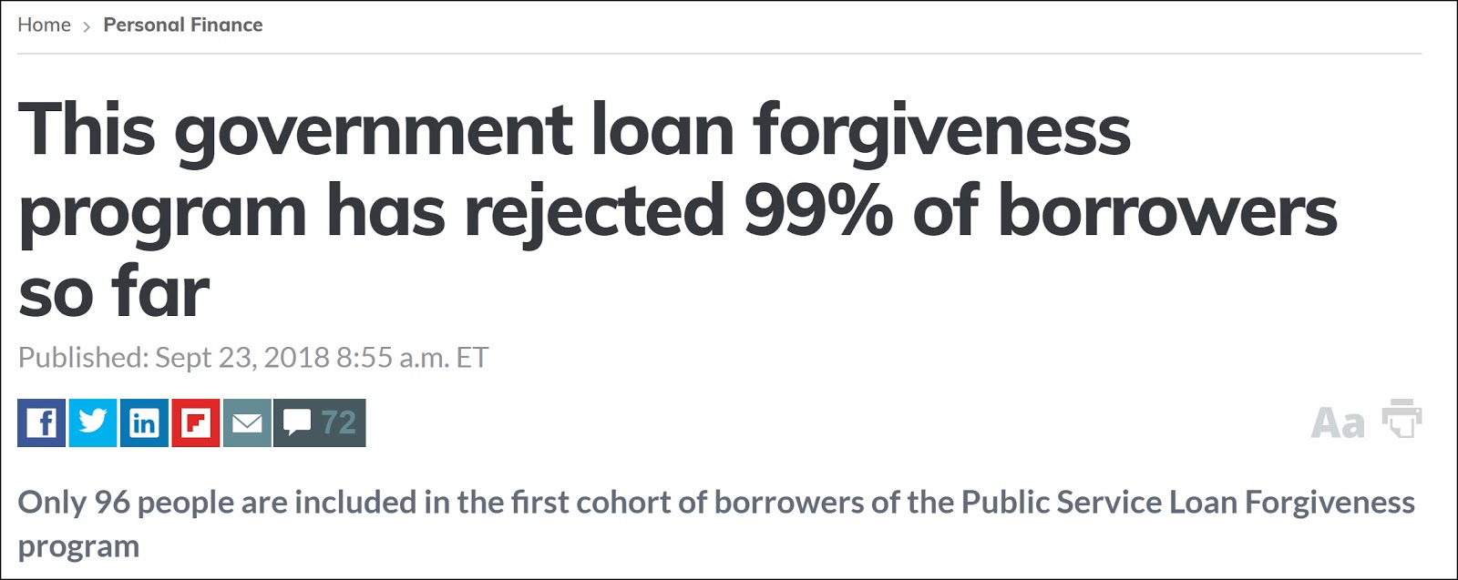 ninety nine percent denied loan forgiveness