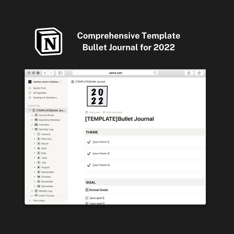 2022 Super Bullet Journal Notion Template Notion Everything