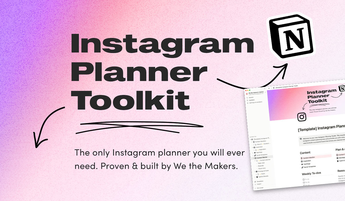 Instagram Planner Toolkit Notion Everything