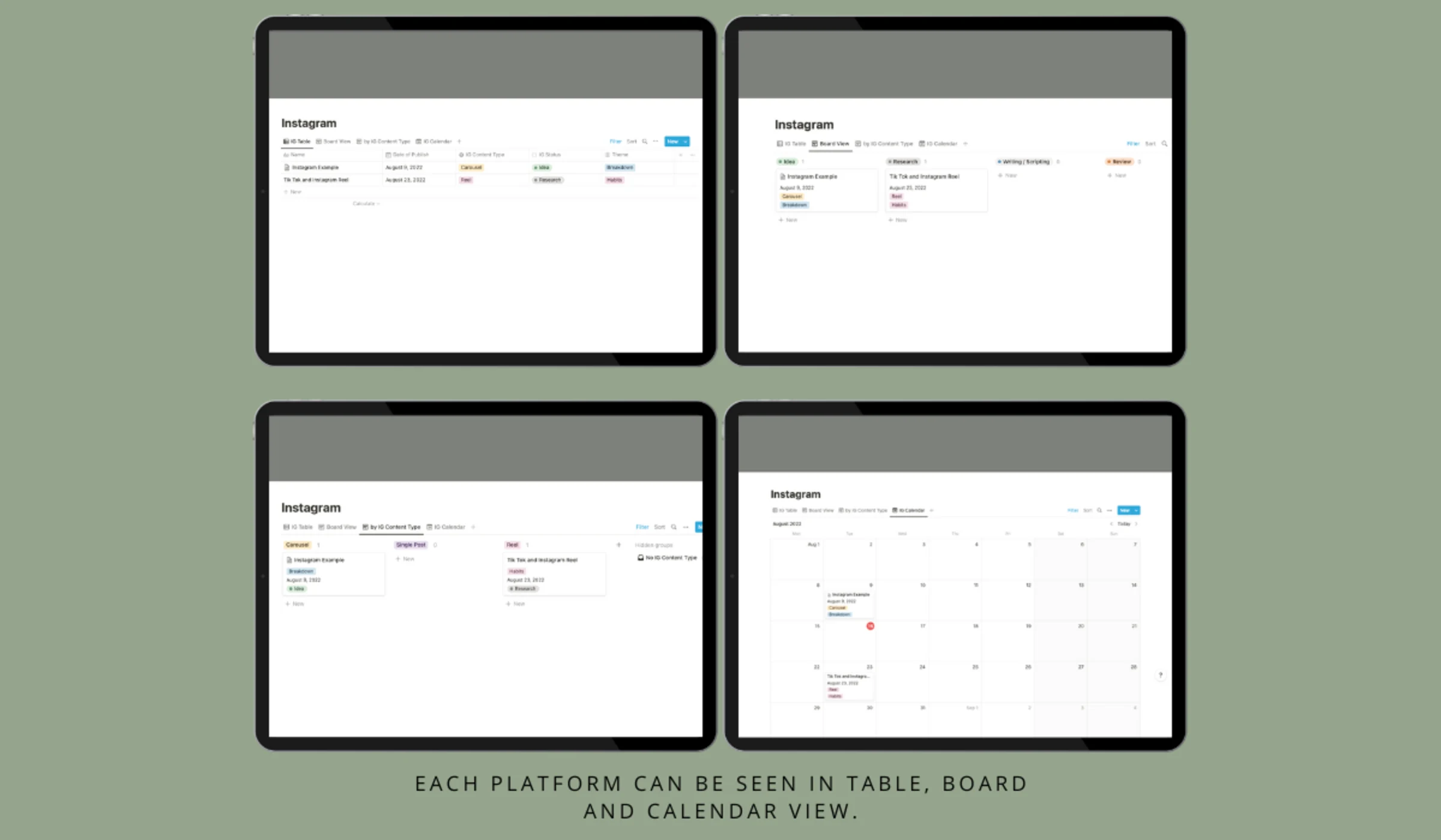 Notion Social Media Content Planner Notion Social Media Content Planner