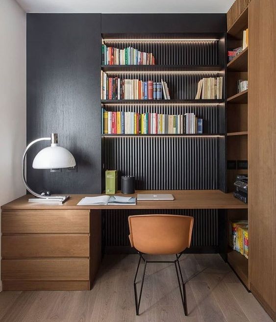 home office madeira escura