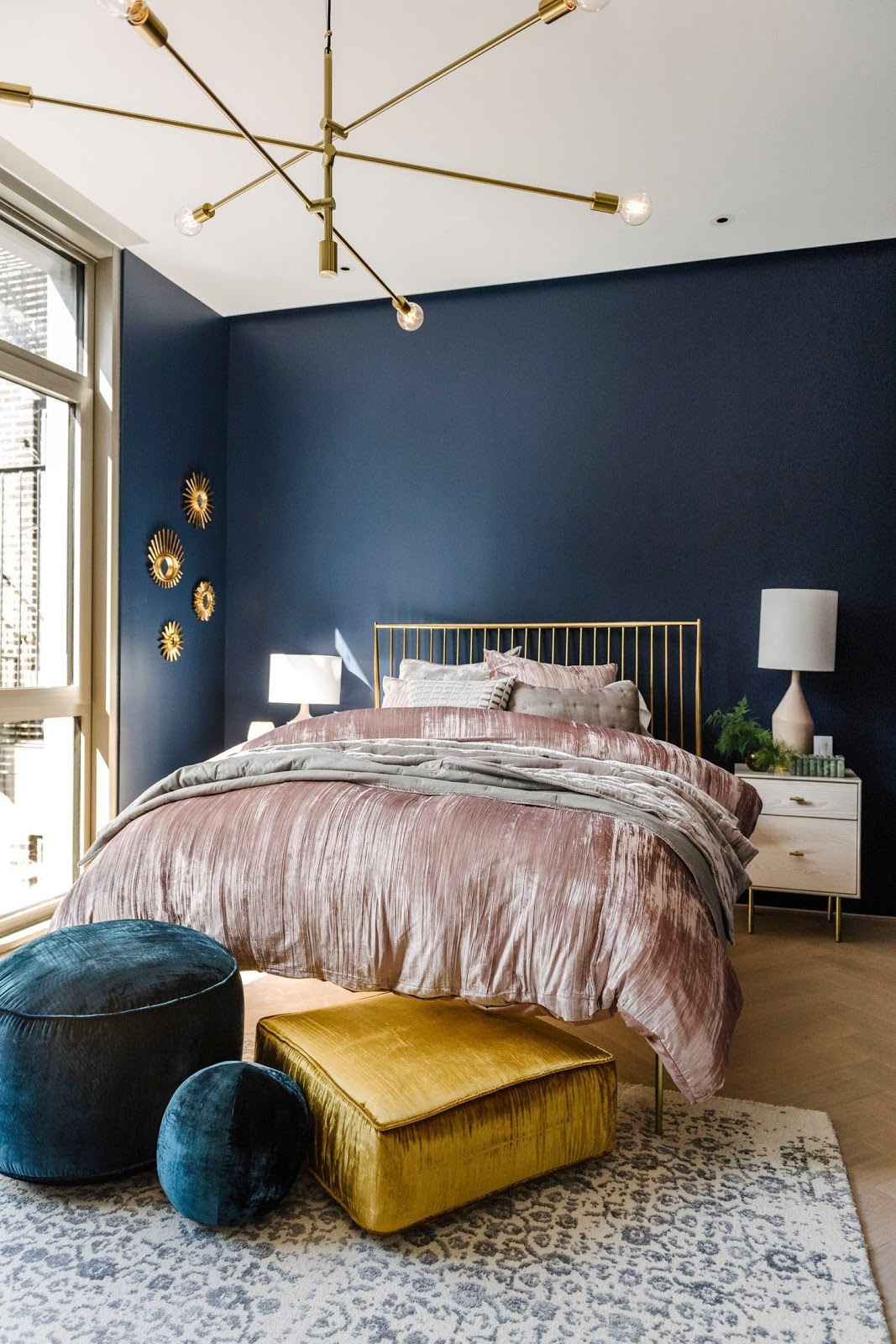 quarto casal parede azul
