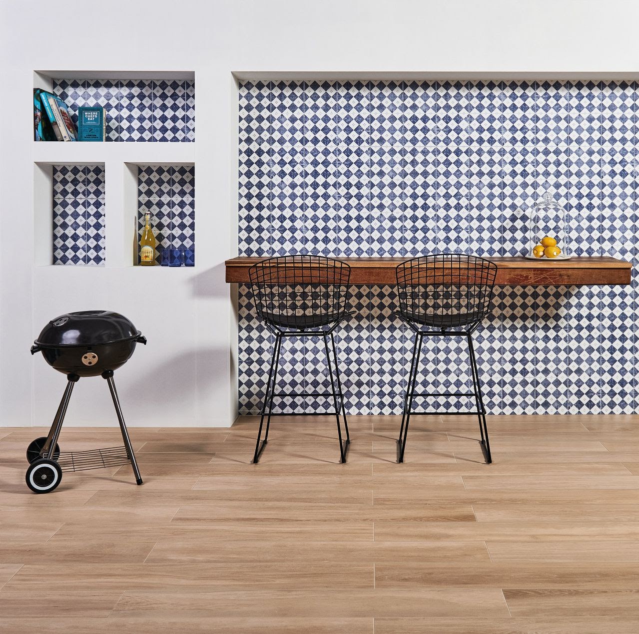 cozinha copa porcelanato madeira