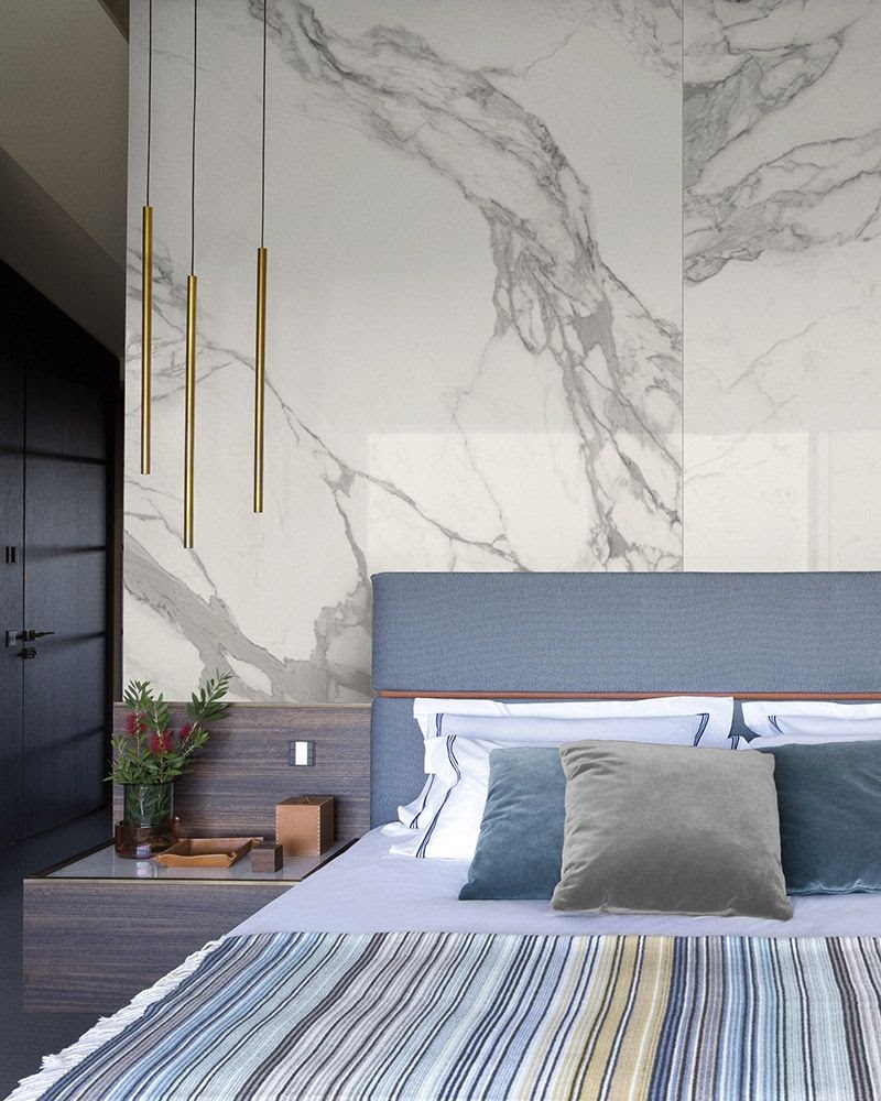 quarto casal porcelanato mármore