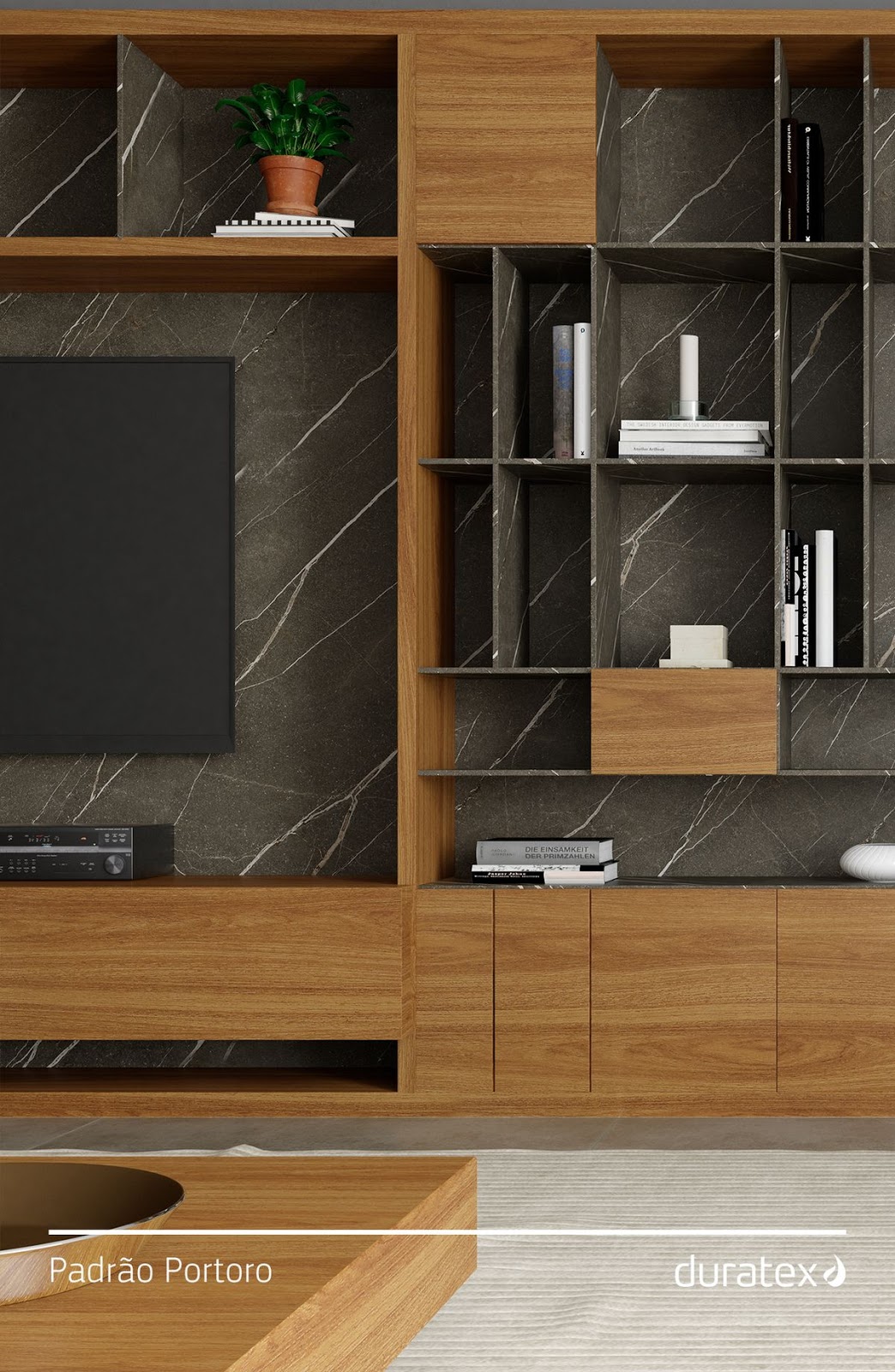 sala painel mdf mármore