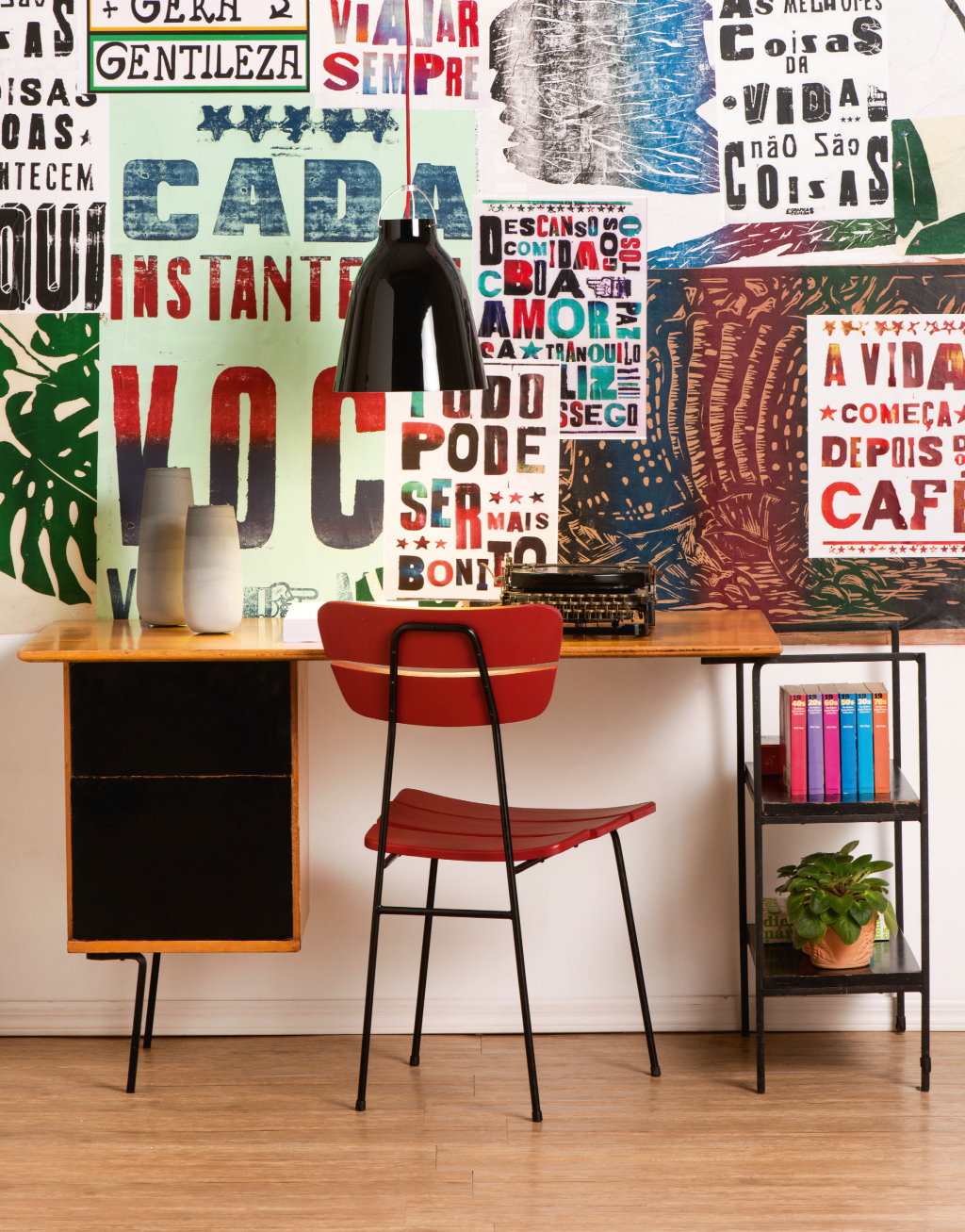 home office parede de lambe-lambe
