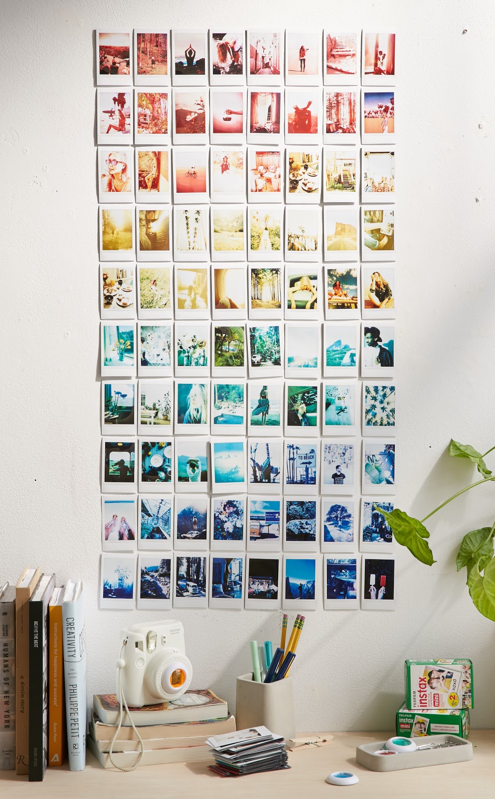 home office parede colagem com fotos