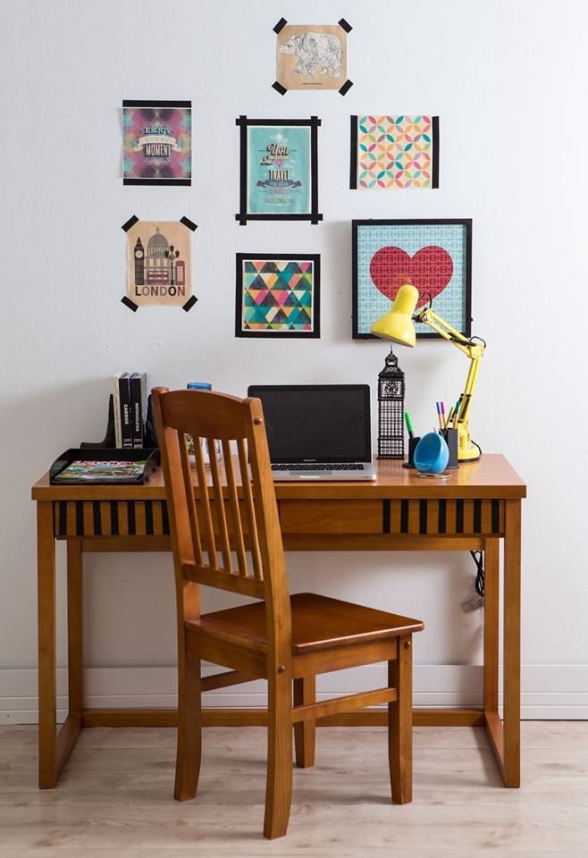 home office parede molduras com fita adesiva