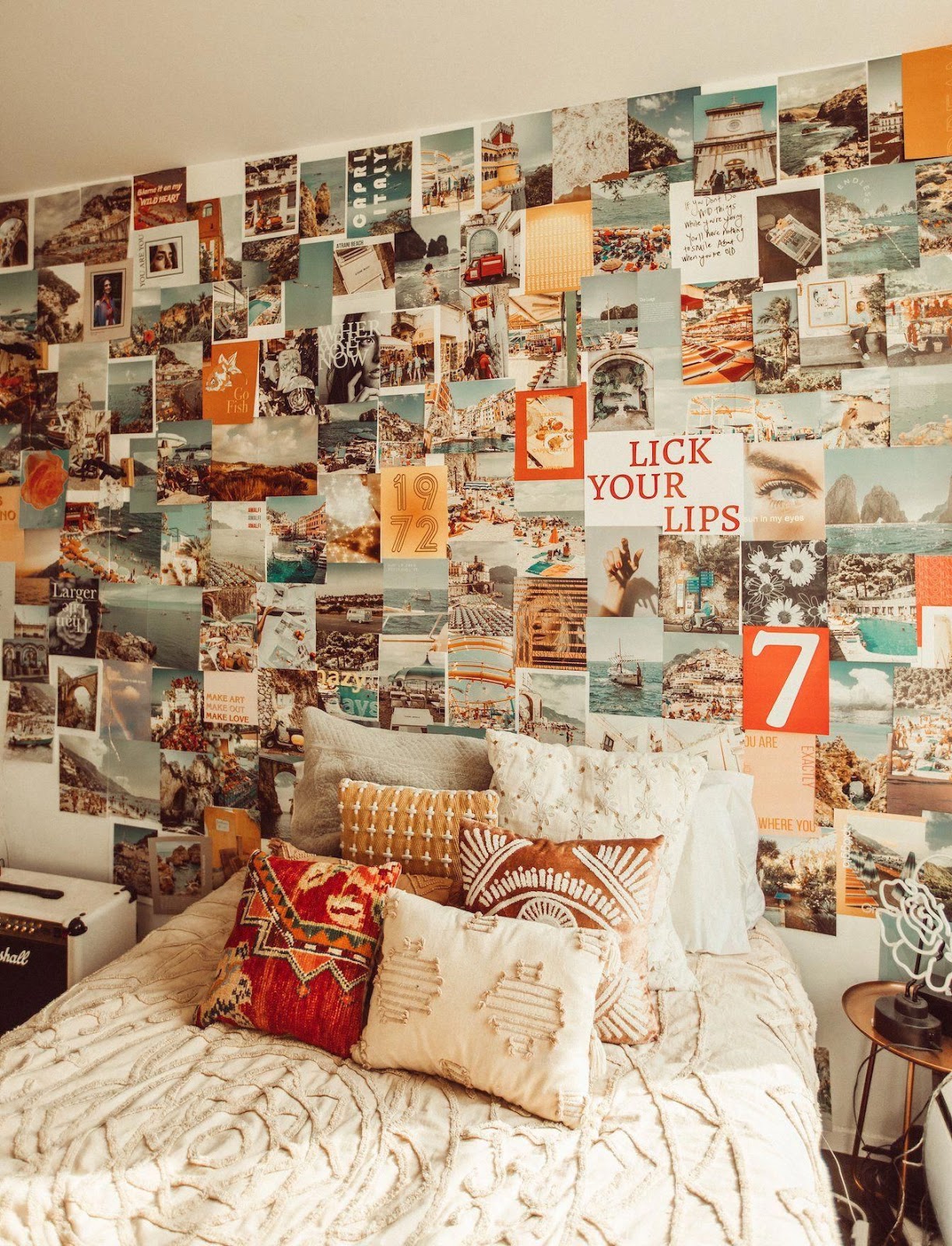 quarto parede colagem com fotos