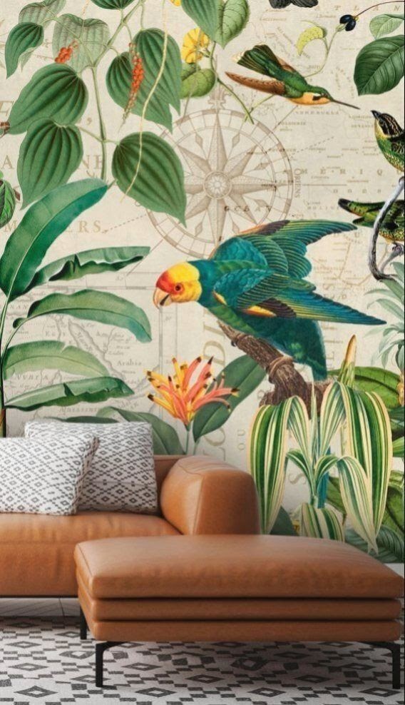 sala decoração tropical