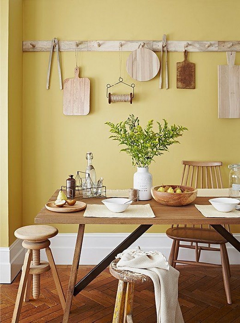 sala de jantar amarelo pastel