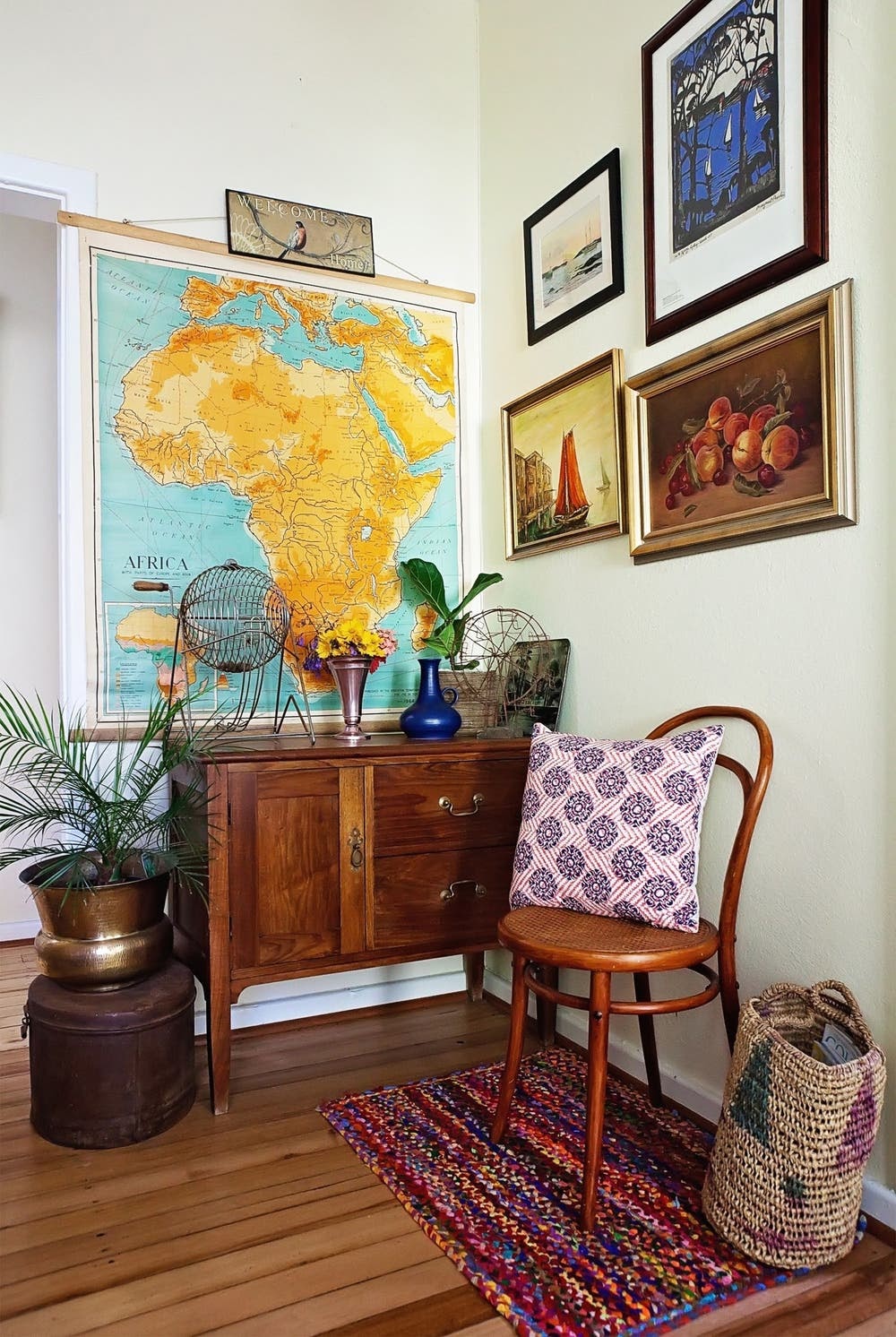 sala de estar decoração vintage