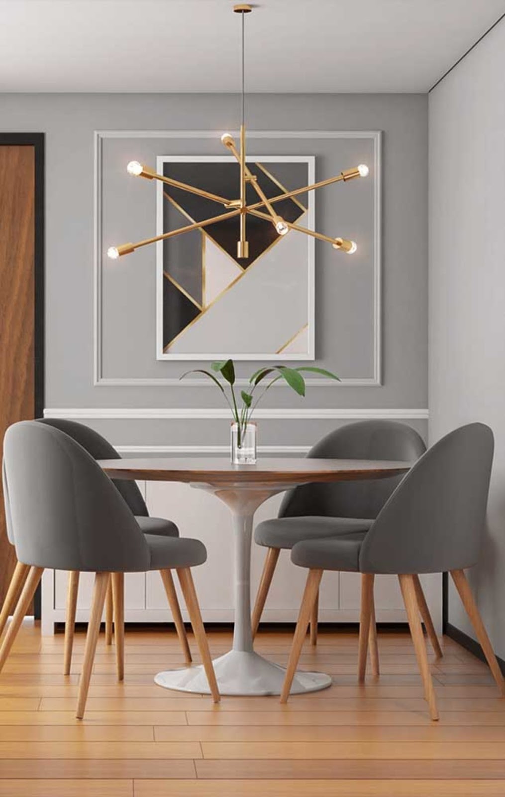 decoração em tons de cinza