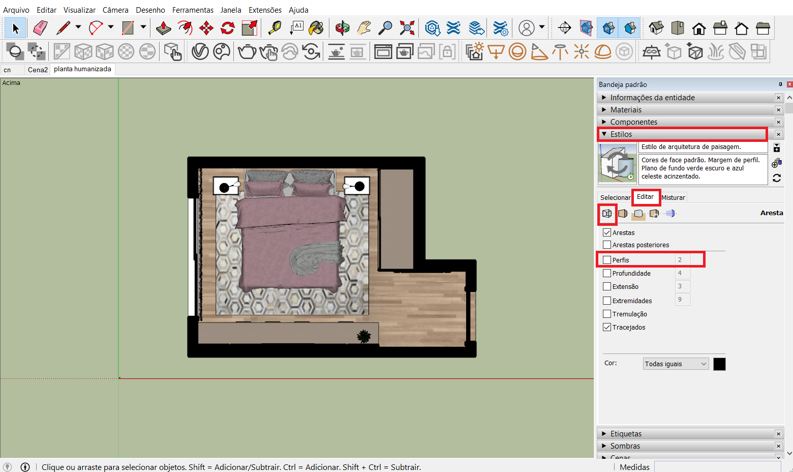 planta humanizada no sketchup - passo a passo