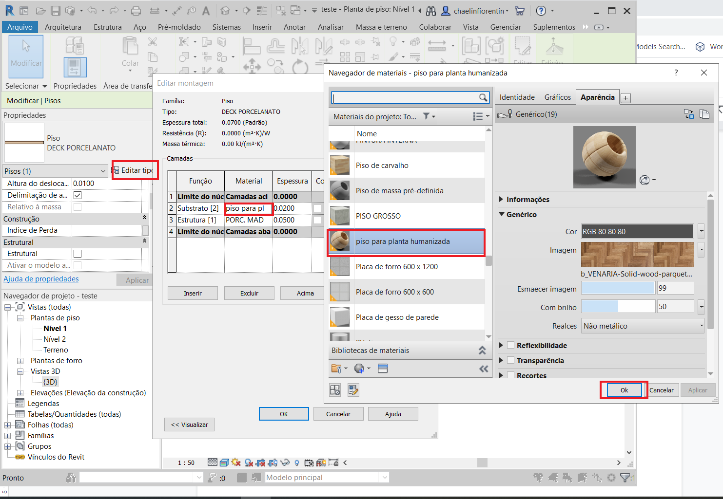 planta humanizada no Revit
