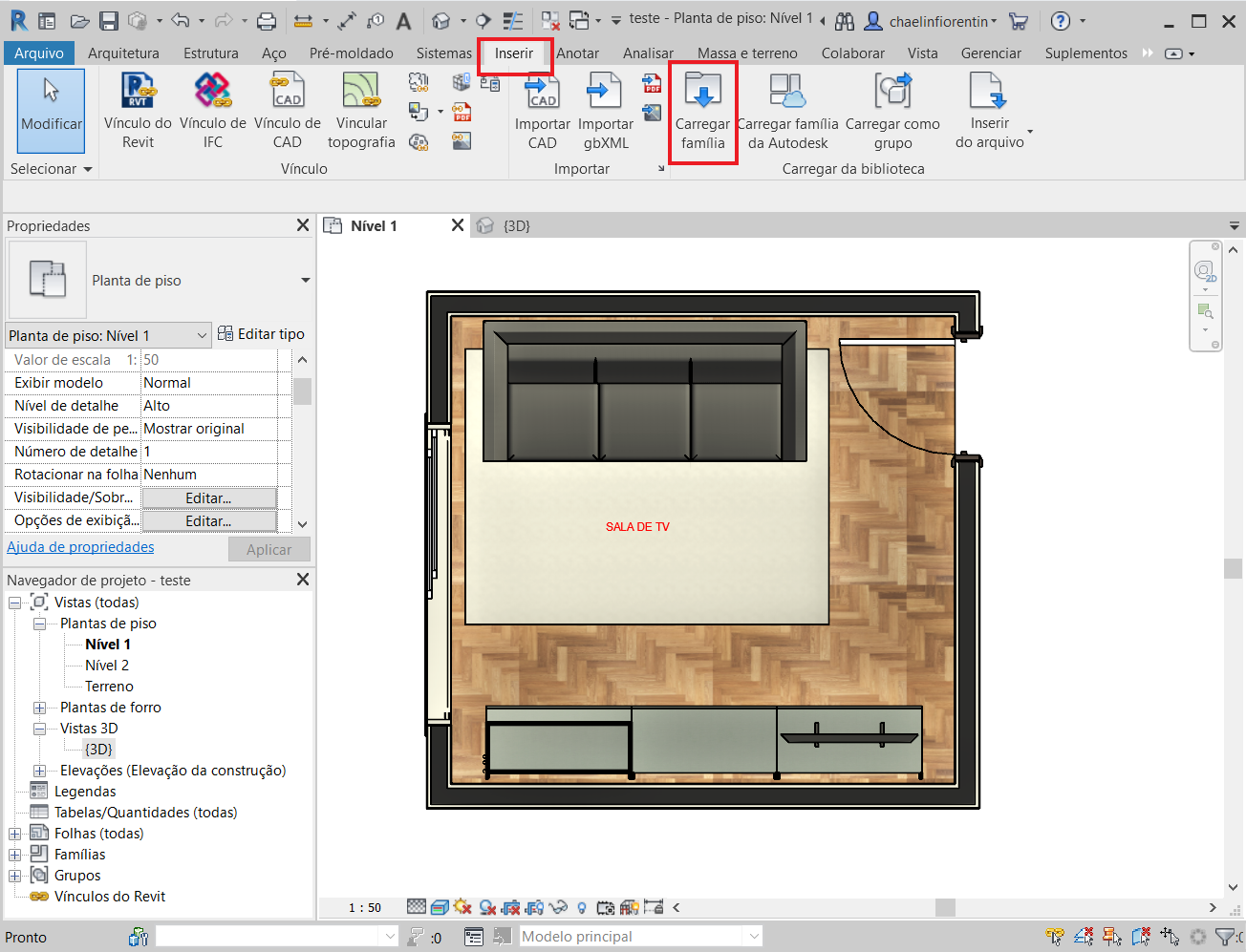 planta humanizada no Revit